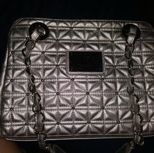 Nicole Miller Silver Purse